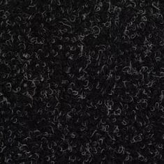Greatstore 15 db fekete, öntapadós lépcsőszőnyeg 56x17x3 cm