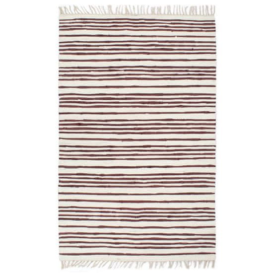 shumee burgundi vörös és fehér, kézzel szőtt pamut Chindi szőnyeg 200 x 290 cm