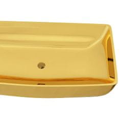 Greatstore aranyszínű kerámia mosdókagyló 71 x 38 x 13,5 cm