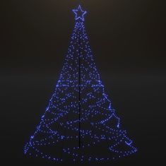 Greatstore kék 1400 LED-es karácsonyfa fémoszloppal 5 m