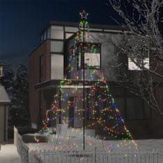 Greatstore színes 1400 LED-es karácsonyfa fémoszloppal 5 m