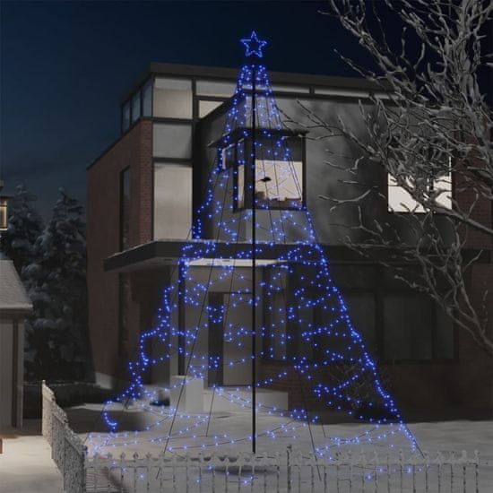 shumee kék 1400 LED-es karácsonyfa fémoszloppal 5 m