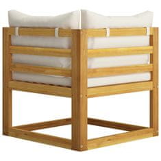 shumee 3057638 3-Seater Garden Sofa with Cushion Cream Solid Acacia Wood (311853+311863)