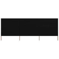 shumee 3 paneles fekete szövet szélfogó 400 x 80 cm