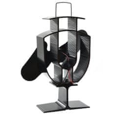 Greatstore fekete hővel meghajtott kétlapátos kandalló ventilátor