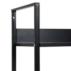 shumee 3 szintes fekete forgácslap könyvespolc 60 x 27,6 x 90,5 cm