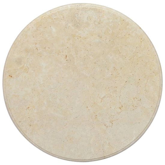 Greatstore krémszínű márvány asztallap Ø60 x 2,5 cm