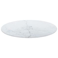 Greatstore fehér edzett üveg asztallap márvány dizájnnal Ø 50 x 0,8 cm