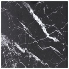 Greatstore fekete edzett üveg asztallap márványdizájnnal 50 x 50 cm 6 mm