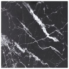 Greatstore fekete edzett üveg asztallap márványdizájnnal 40 x 40 cm 6 mm