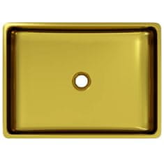 Greatstore aranyszínű kerámia mosdókagyló 41 x 30 x 12 cm