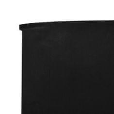 Greatstore fekete 5 paneles szövet szélfogó 600 x 160 cm