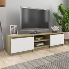 shumee fehér-sonoma színű forgácslap TV-szekrény 140 x 40 x 35,5 cm