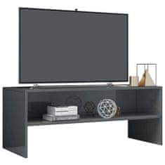 shumee magasfényű szürke forgácslap TV-szekrény 100 x 40 x 40 cm 