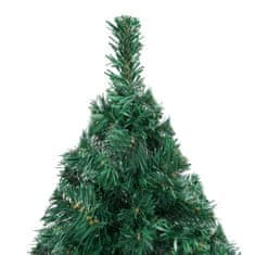 Vidaxl zöld PVC megvilágított műkarácsonyfa gömb szettel 150 cm 3077707