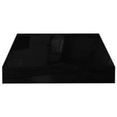 Greatstore magasfényű fekete MDF lebegő fali polc 23 x 23,5 x 3,8 cm