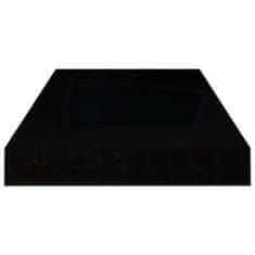 Greatstore magasfényű fekete MDF fali polc 50 x 23 x 3,8 cm