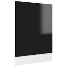 Greatstore magasfényű fekete forgácslap mosogatógép-panel 45 x 3 x 67 cm