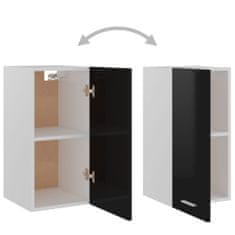 Greatstore magasfényű fekete forgácslap függő szekrény 29,5 x 31 x 60 cm