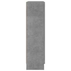 shumee betonszürke forgácslap vitrinszekrény 82,5 x 30,5 x 115 cm