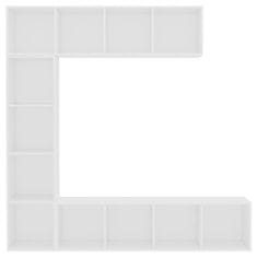 shumee 3-részes fehér könyv-/TV-szekrényszett 180 x 30 x 180 cm
