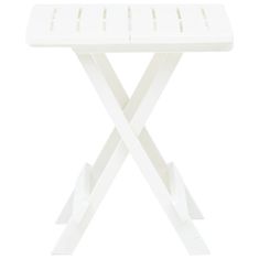shumee fehér műanyag összecsukható kerti asztal 45 x 43 x 50 cm 