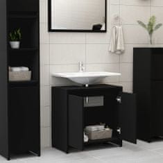Greatstore fekete forgácslap fürdőszobaszekrény 60 x 33 x 61 cm