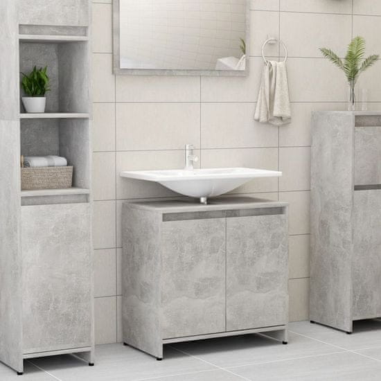 Greatstore betonszürke forgácslap fürdőszobaszekrény 60 x 33 x 61 cm