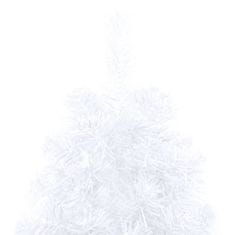 Vidaxl fehér megvilágított fél műkarácsonyfa gömb szettel 180 cm 3077570