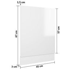 Greatstore magasfényű fehér forgácslap mosogatógép-panel 45 x 3 x 67 cm