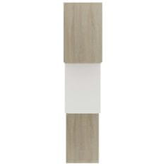 Greatstore fehér-sonoma kocka alakú forgácslap fali polcok 84,5x15x27 cm