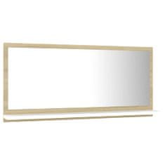 Greatstore fehér-sonoma színű forgácslap fürdőszobai tükör 80x10,5x37 cm
