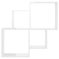 Greatstore magasfényű fehér forgácslap fali kockapolc 80 x 15 x 78,5 cm