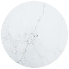Greatstore fehér edzett üveg asztallap márványdizájnnal Ø 30 x 0,8 cm