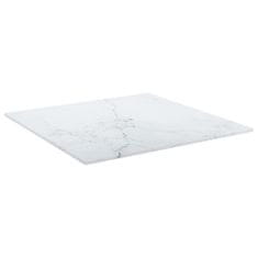 Greatstore fehér edzett üveg asztallap márványdizájnnal 40 x 40 cm 6 mm