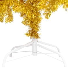 shumee aranyszínű PET műkarácsonyfa LED-ekkel és gömbökkel 240 cm 