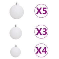 Vidaxl műkarácsonyfa 150 LED-del, gömbszettel és hópehellyel 150 cm 3210100