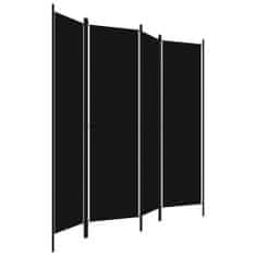 Vidaxl fekete 4 paneles paraván 200 x 180 cm 320722