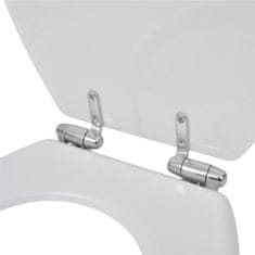 Greatstore lassan csukódó egyszerű tervezésű fehér MDF WC-ülőke