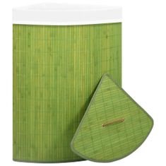 Greatstore zöld sarok bambusz szennyestartó kosár 60 L