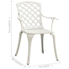 shumee 2 db fehér öntött alumínium kerti szék