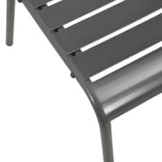 shumee 4 darab sötétszürke acél kültéri szék lécezett dizájnnal
