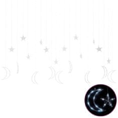 shumee 345 hideg fehér LED-es csillag és hold fényfüzér távirányítóval