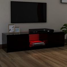 shumee fekete TV-szekrény LED lámpákkal 140 x 40 x 35,5 cm