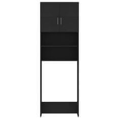 shumee fekete forgácslap mosógépszekrény 64 x 25,5 x 190 cm 
