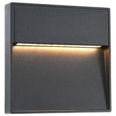 shumee 2 db fekete négyzet alakú kültéri LED falilámpa 3 W