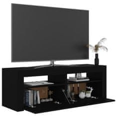 shumee fekete TV-szekrény LED-lámpákkal 120 x 35 x 40 cm