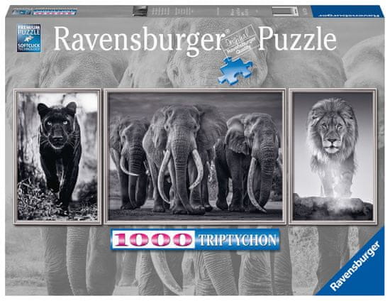 Ravensburger Párduc, elefánt és oroszlán panoráma kép, 1000 db