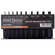 Kraft&Dele 10 Részleges imbuszkulcs készlet T az állványon 2-10mm