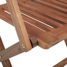 Greatstore 6 db összecsukható tömör akácfa kerti szék párnákkal